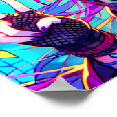 Glitchcore Kleurrijke Anime Girl artwork Poster (Hoek)