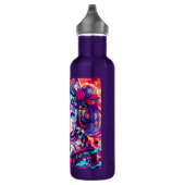Glitchcore Kleurrijke Anime Girl artwork Waterfles (Rechts)