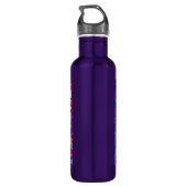 Glitchcore Kleurrijke Anime Girl artwork Waterfles (Achterkant)