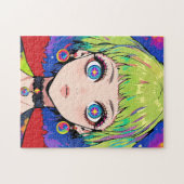 Glitchcore Space Girl With Star Eyes Legpuzzel (Horizontaal)