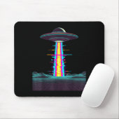 Glitchcore ufo-ontvoering synthwave vaporwave alie muismat (Met muis)