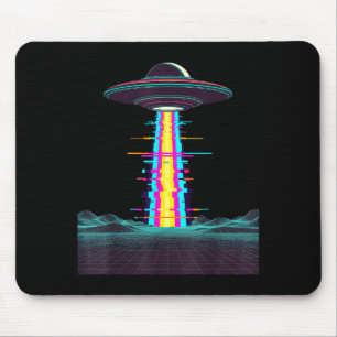 Glitchcore ufo-ontvoering synthwave vaporwave alie muismat