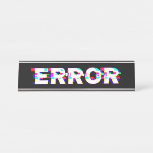 Glitched Desk Name-Bord Bureau Naambordje (Voorkant)