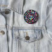 Glitched Out Skull - Hart Oog Ronde Button 5,7 Cm (In situ)