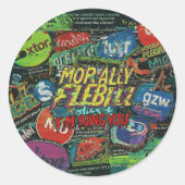 GLITCHED REALITY PATCH - Multiverse Malfunction Ronde Sticker (Voorkant)