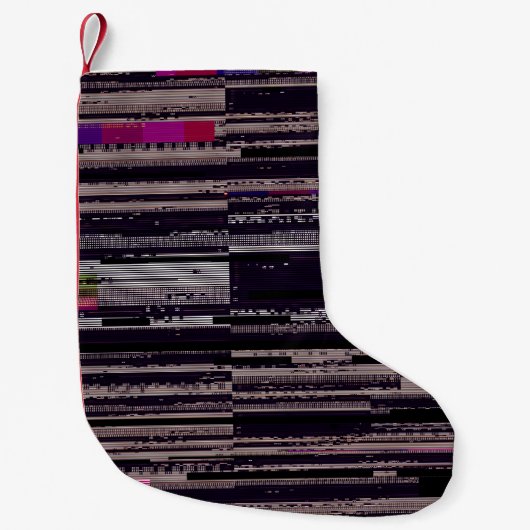 Glitched TV scherm met gebroken pixels. Abstracte  Kleine Kerstsok (Voorkant)