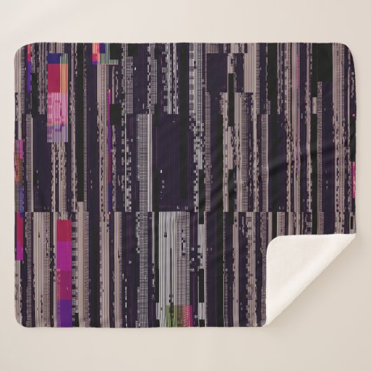 Glitched TV scherm met gebroken pixels. Abstracte  Sherpa Deken (Voorkant (horizontaal))