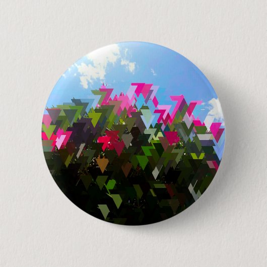 Glitchin' Flowers Ronde Button 5,7 Cm (Voorkant)