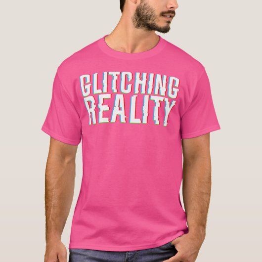 Glitching Realiteit 3D Effect Optische Illusie T-shirt (Voorkant)