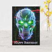 Glitching Skull of Neon Fury Kaart (Gele Bloem)