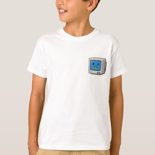 Glitchy Dode Computerbeeldscherm Kinderen T-shirt (Voorkant)
