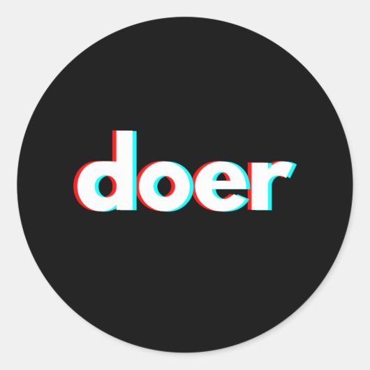 Glitchy Doer Ronde Sticker (Voorkant)