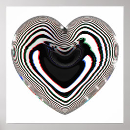 Glitchy Holografische Cyber Hart Sticker Poster