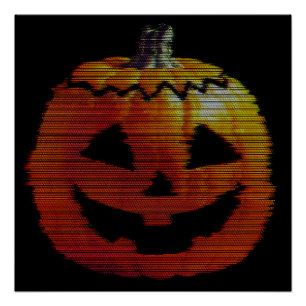 Glitchy tv-pompoen perfect poster