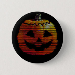 Glitchy tv-pompoen ronde button 5,7 cm
