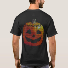 Glitchy TV Pumpkin voor & achter T-shirt