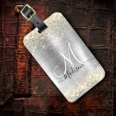 Gliter van smeedbaar metaal zilvergoud bagagelabel