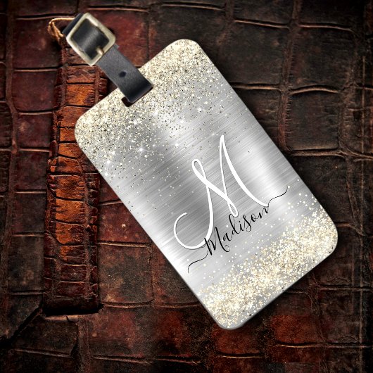 Gliter van smeedbaar metaal zilvergoud bagagelabel