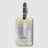 Gliter van smeedbaar metaal zilvergoud bagagelabel (Voorkant (verticaal))