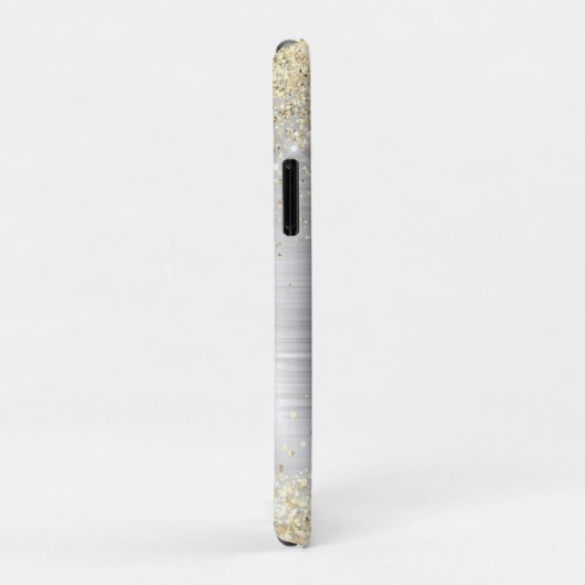 Gliter van smeedbaar metaal zilvergoud Case-Mate iPhone case (Achterkant/rechts)