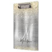 Gliter van smeedbaar metaal zilvergoud klembord (Links)