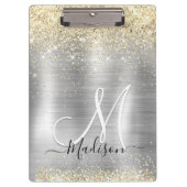 Gliter van smeedbaar metaal zilvergoud klembord (Voorkant)