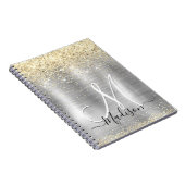 Gliter van smeedbaar metaal zilvergoud notitieboek (Rechterzijde)