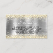 Gliter van smeedbaar metaal zilvergoud visitekaartje (Achterkant)