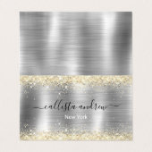 Gliter van smeedbaar metaal zilvergoud visitekaartje (Buitenkant ongevouwen)