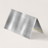 Gliter van smeedbaar metaal zilvergoud visitekaartje (Achterkant)