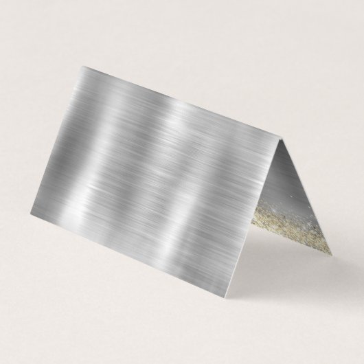 Gliter van smeedbaar metaal zilvergoud visitekaartje (Achterkant)