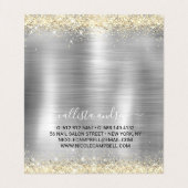 Gliter van smeedbaar metaal zilvergoud visitekaartje (Binnenkant ongevouwen)