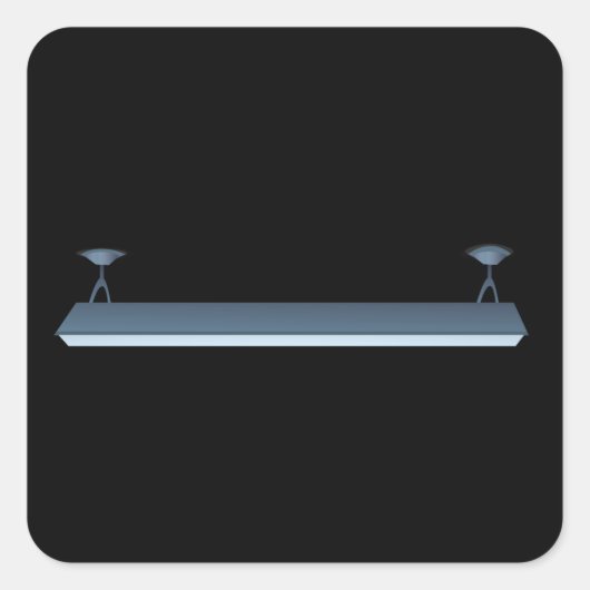 Glitmeubellamp fluorescentielamp vierkante sticker (Voorkant)