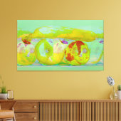 glitskunst op de veldoek van fruit en groenten canvas afdruk (Insitu (Woonkamer))