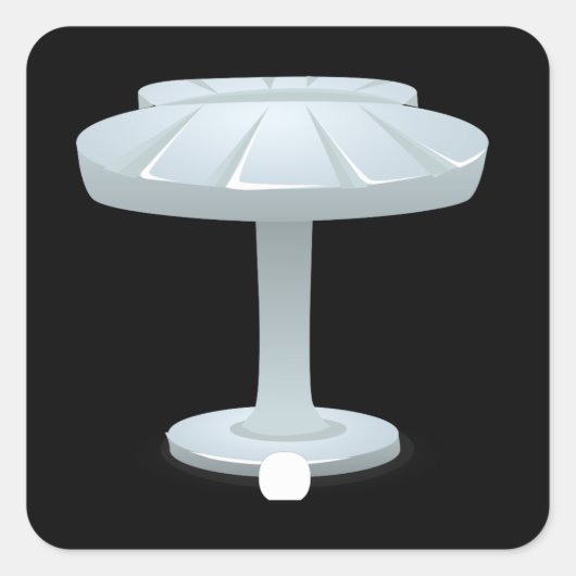 Glitsmeubelen aan de zijkant van de schelp vierkante sticker (Voorkant)