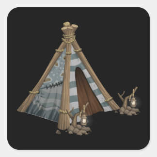 Glitsmeubelen chassis tipi-tent vierkante sticker