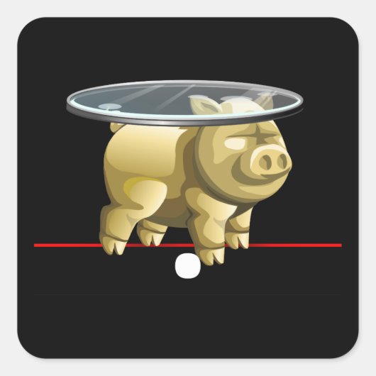 Glitsmeubelen, tafel van grootglas vierkante sticker (Voorkant)