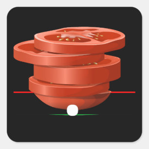 Glitsmeubelen: zijtafel voor tomaten vierkante sticker