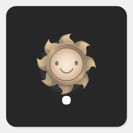 Glitsmeubelen zonlicht vierkante sticker (Voorkant)