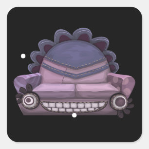 Glitsmeubeleningsbrood met paarse brood vierkante sticker