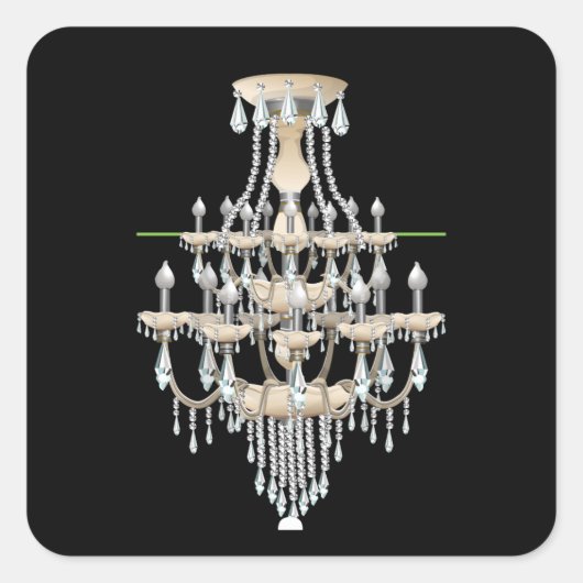 Glitsmeubellamp met barokplafond vierkante sticker (Voorkant)