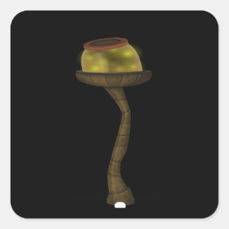 Glitsmeubellamp met vuursteentje vierkante sticker