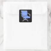 Glitsmeubelofficechair blueplast vierkante sticker (Tas)