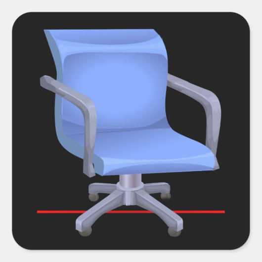 Glitsmeubelofficechair blueplast vierkante sticker (Voorkant)