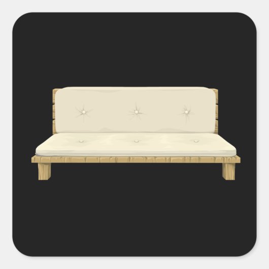 Glitsmeubelsofa Vierkante Sticker (Voorkant)
