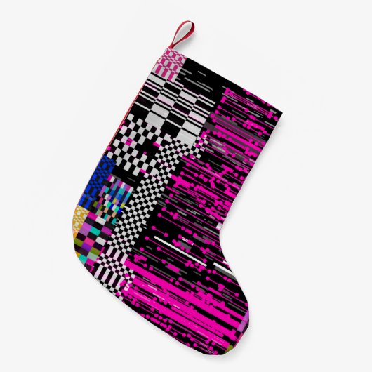 Glitsretro VHS scherm met flikkers en gebroken Kleine Kerstsok (Voorkant (Hangend))