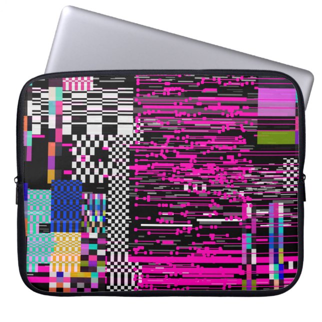 Glitsretro VHS scherm met flikkers en gebroken Laptop Sleeve (Voorkant)