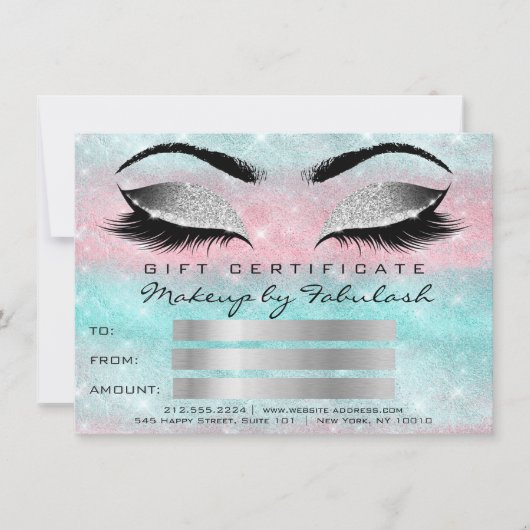 Glitte Wimpers Grijs Visagist Certificaat Cadeau (Voorkant)