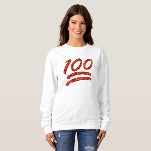 glitter 1000 emoji womens sweatshirt (Voorkant volledig)