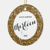 Glitter 13e verjaardag op maat keramisch ornament (Links)